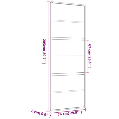 Schuifdeur 76X205 Cm Helder Esg-Glas En Aluminium Goudkleurig