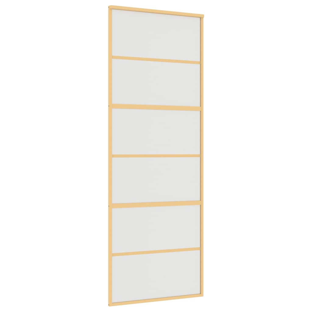 Schuifdeur 76X205 Cm Mat Esg-Glas En Aluminium Goudkleurig