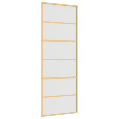 Schuifdeur 76X205 Cm Mat Esg-Glas En Aluminium Goudkleurig