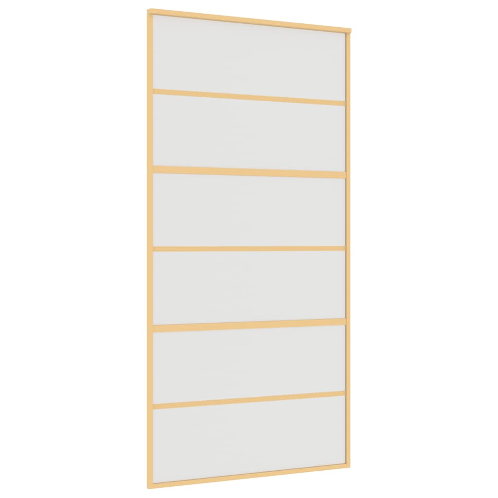 Schuifdeur 102,5X205 Cm Mat Esg-Glas En Aluminium Goudkleurig