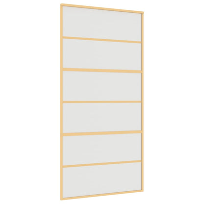 Schuifdeur 102,5X205 Cm Mat Esg-Glas En Aluminium Goudkleurig