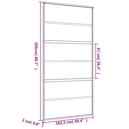 Schuifdeur 102,5X205 Cm Mat Esg-Glas En Aluminium Goudkleurig