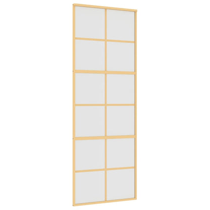 Schuifdeur 76X205 Cm Mat Esg-Glas En Aluminium Goudkleurig