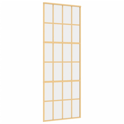 Schuifdeur 76X205 Cm Helder Esg-Glas En Aluminium Goudkleurig