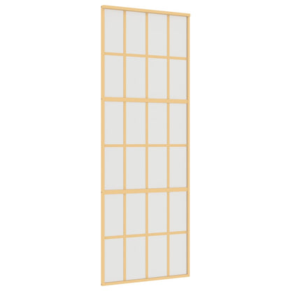 Schuifdeur 76X205 Cm Mat Esg-Glas En Aluminium Goudkleurig