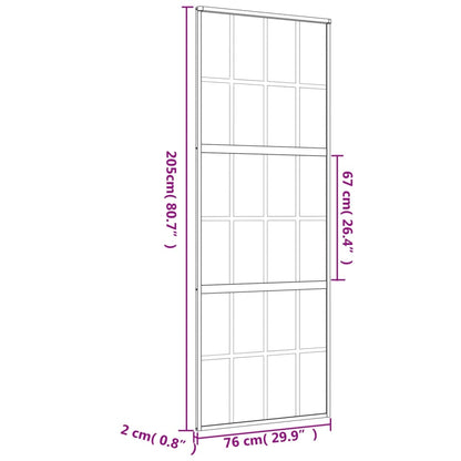 Schuifdeur 76X205 Cm Mat Esg-Glas En Aluminium Goudkleurig