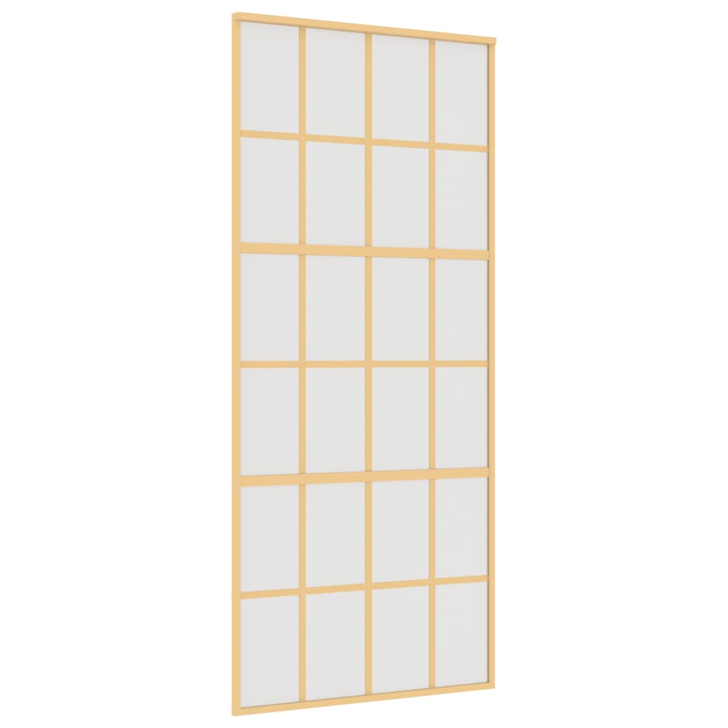 Schuifdeur 90X205 Cm Mat Esg-Glas En Aluminium Goudkleurig