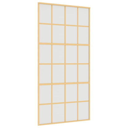 Schuifdeur 102,5X205 Cm Mat Esg-Glas En Aluminium Goudkleurig