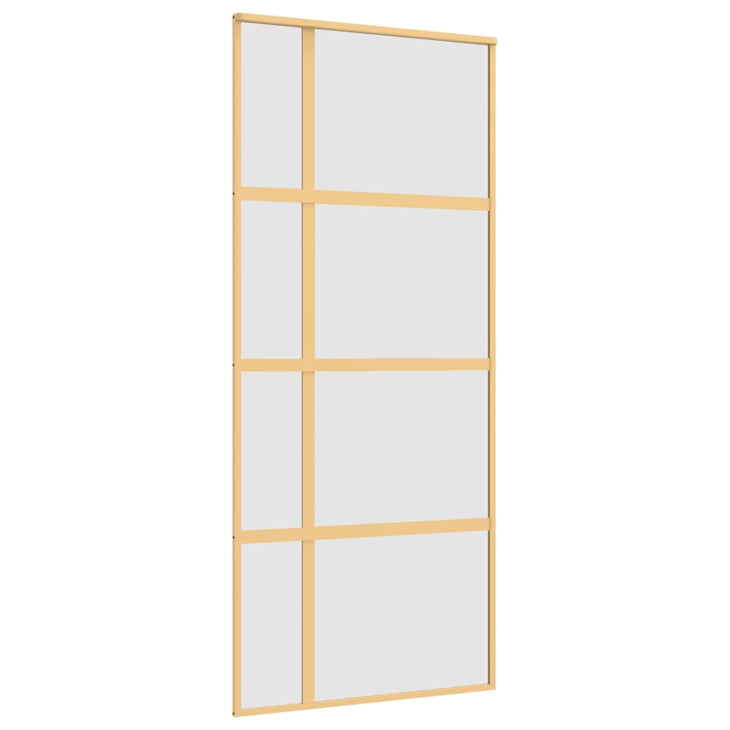 Schuifdeur 90X205 Cm Mat Esg-Glas En Aluminium Goudkleurig