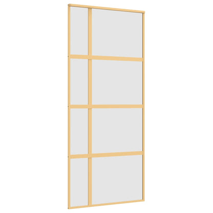 Schuifdeur 90X205 Cm Mat Esg-Glas En Aluminium Goudkleurig