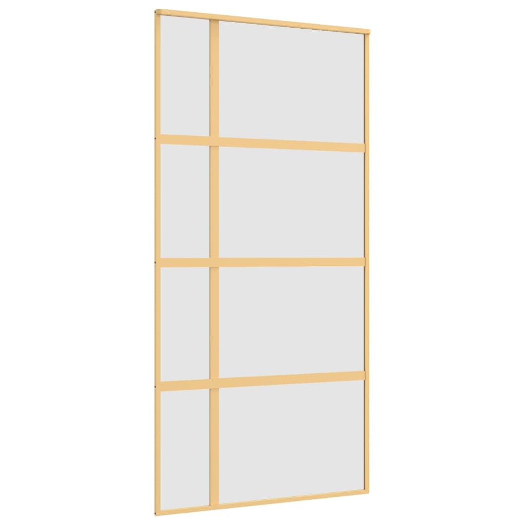 Schuifdeur 102,5X205 Cm Mat Esg-Glas En Aluminium Goudkleurig