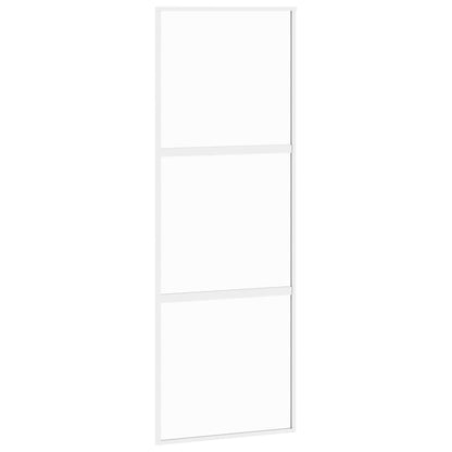 Schuifdeur 76X205 Cm Gehard Glas En Aluminium Wit