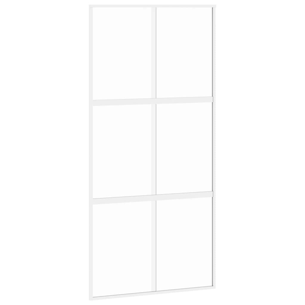 Schuifdeur 102,5X205 Cm Gehard Glas En Aluminium Wit