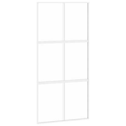 Schuifdeur 102,5X205 Cm Gehard Glas En Aluminium Wit