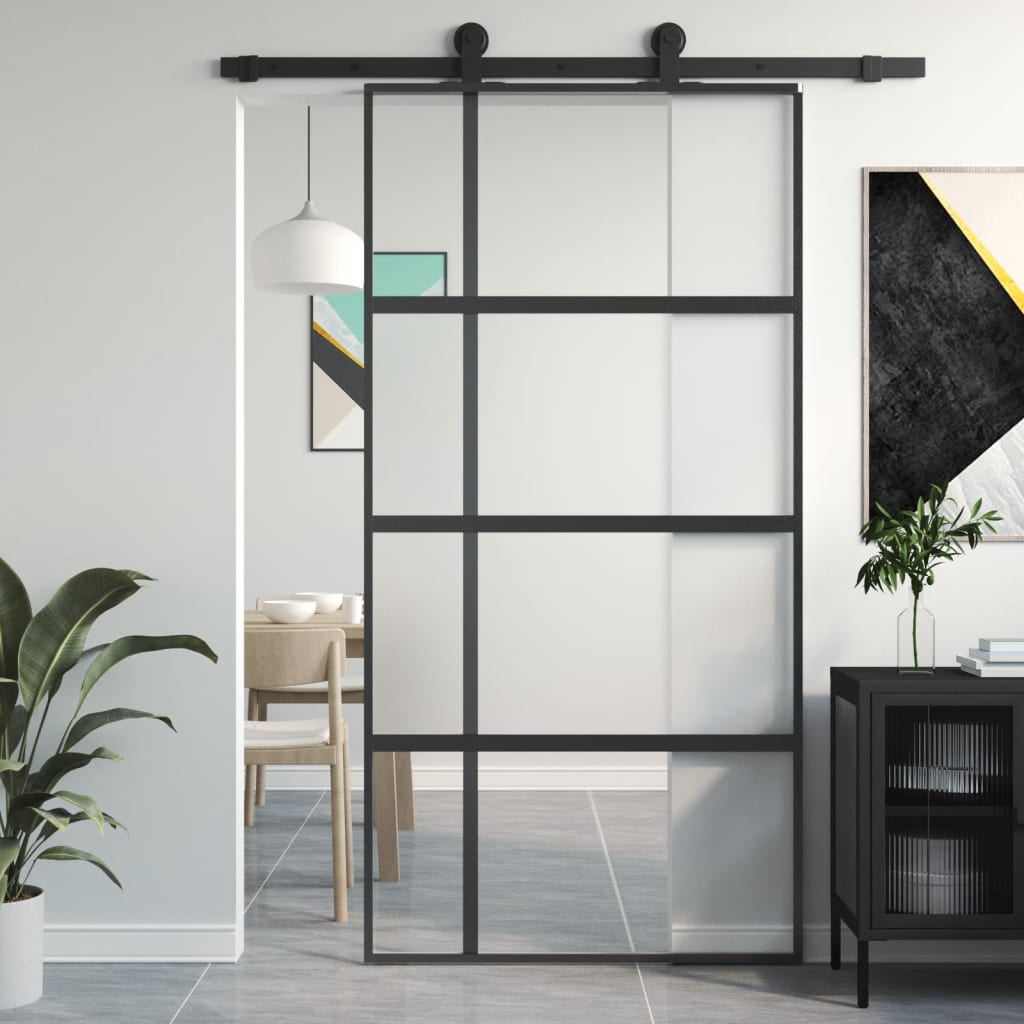 Schuifdeur 102,5X205 Cm Mat Esg-Glas En Aluminium Goudkleurig