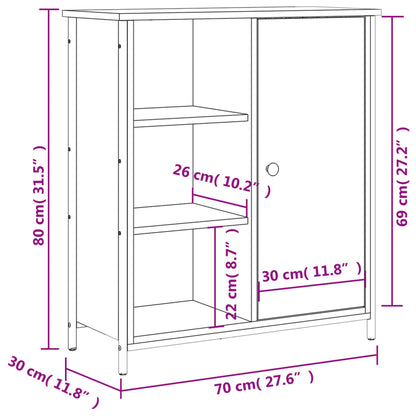 Dressoir 70X30X80 Cm Bewerkt Hout Grijs Sonoma