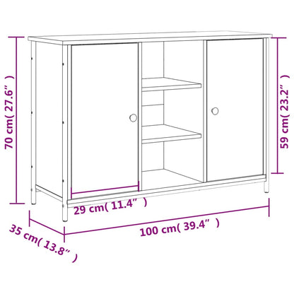 Dressoir 100X35X70 Cm Bewerkt Hout Bruin Eikenkleur