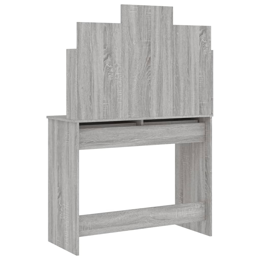 Kaptafel Met Spiegel 96X39X142 Cm Grijs Sonoma Eikenkleurig