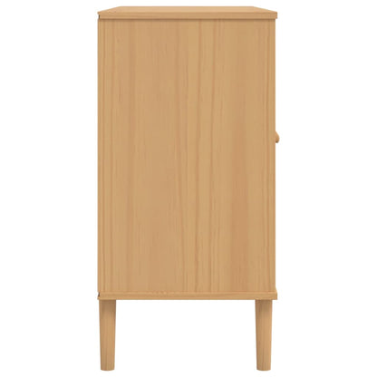 Dressoir Senja 112X40X80 Cm Rattan Massief Grenenhout Bruin