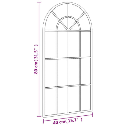 Wandspiegel Boog 40X80 Cm Ijzer Zwart