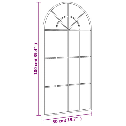 Wandspiegel Boog 50X100 Cm Ijzer Zwart