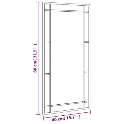 Wandspiegel Rechthoekig 40X80 Cm Ijzer Zwart