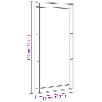 Wandspiegel Rechthoekig 50X100 Cm Ijzer Zwart