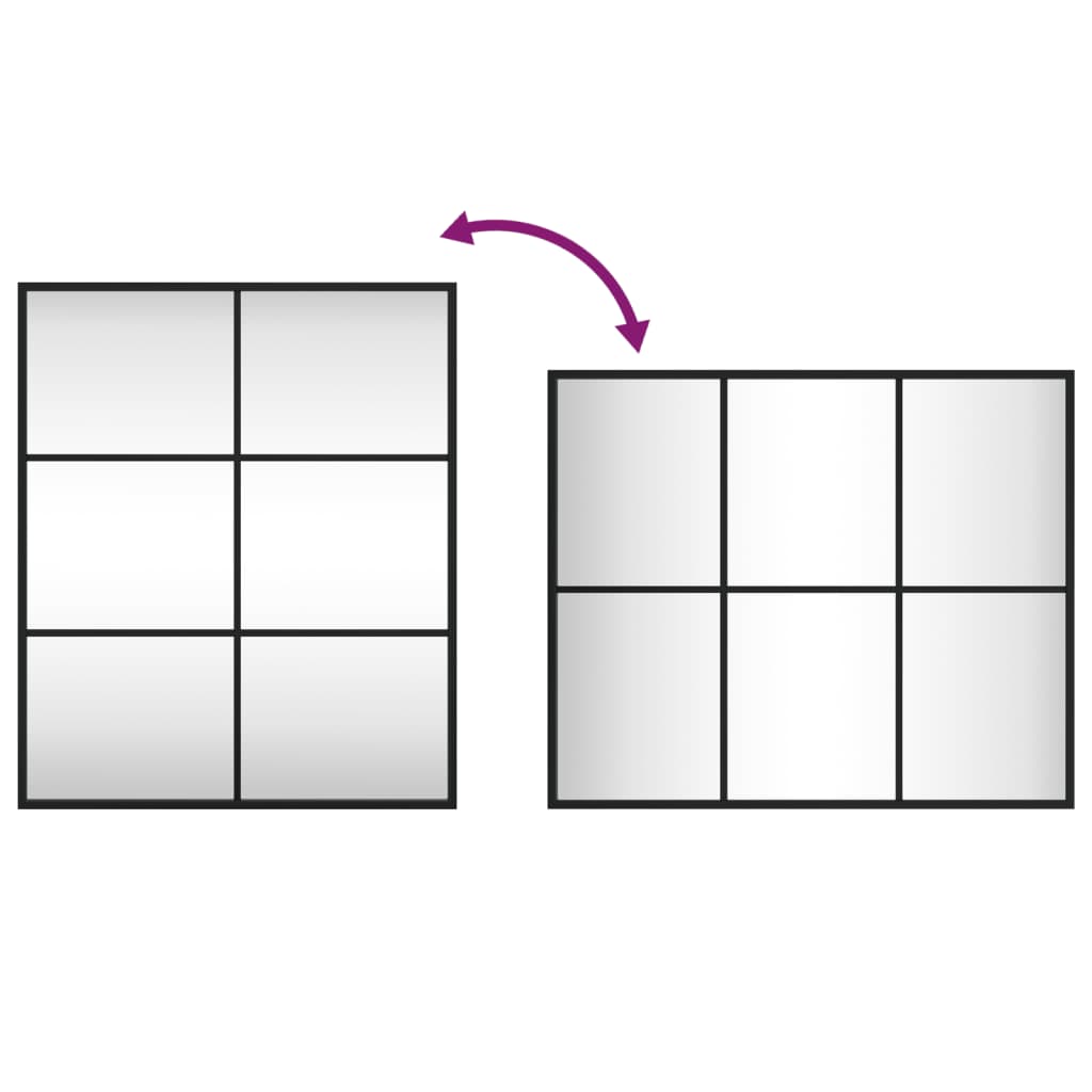 Wandspiegel Rechthoekig 50X60 Cm Ijzer Zwart