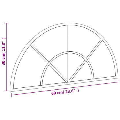 Wandspiegel Boog 60X30 Cm Ijzer Zwart