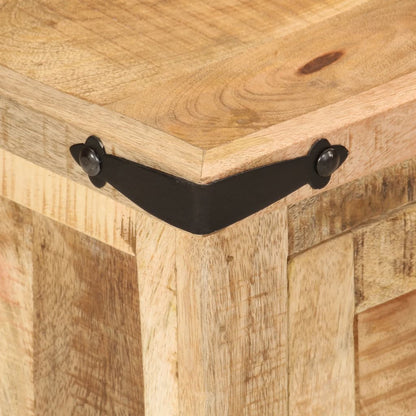 Nachtkastje 40X35X50 Cm Massief Mangohout Lichtgrijs