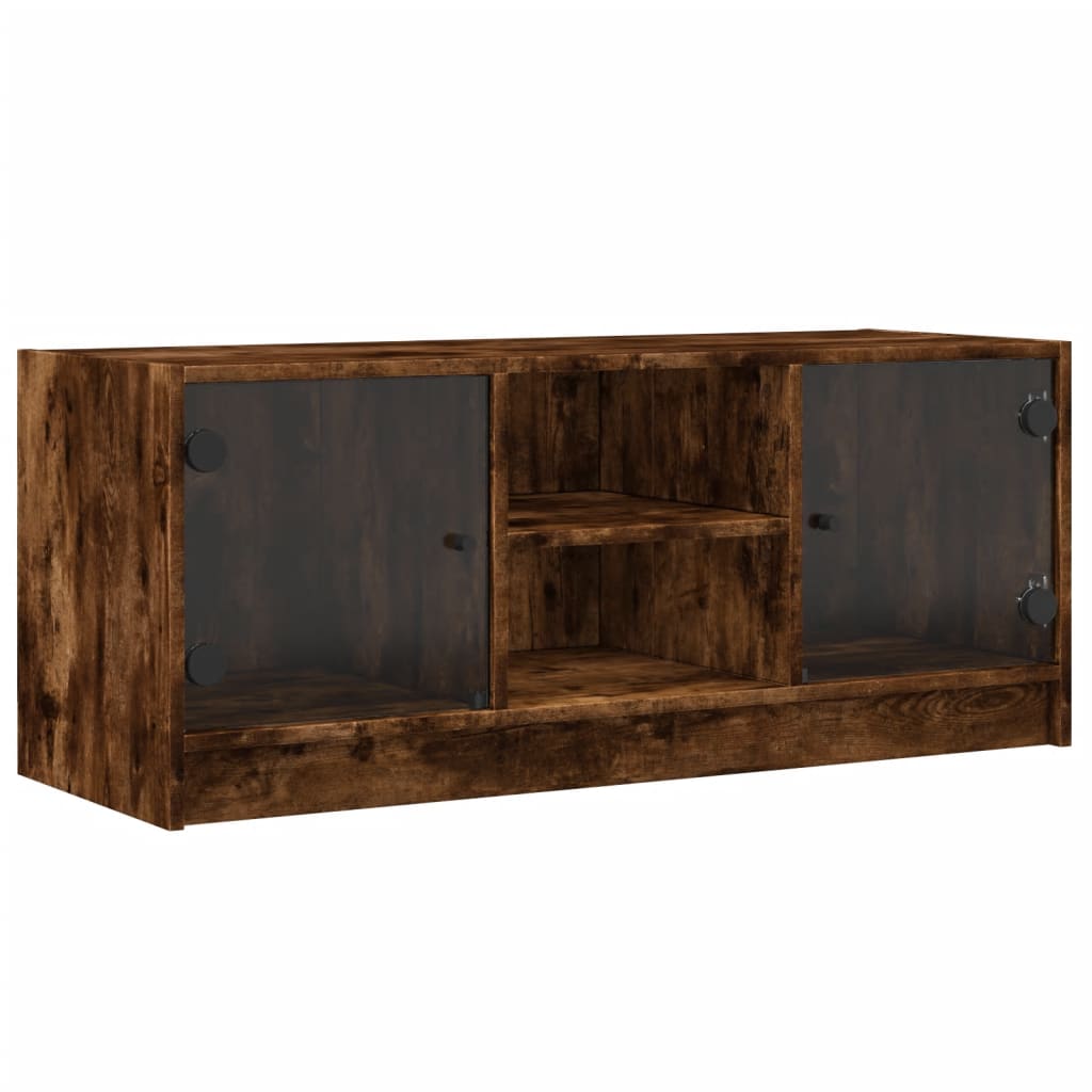 Tv-Meubel Met Glazen Deuren 102X37X42 Cm Kleurig