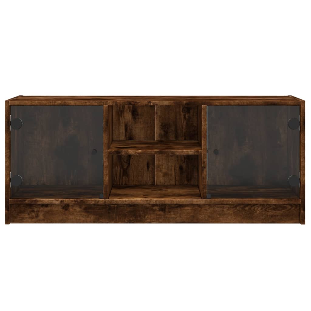 Tv-Meubel Met Glazen Deuren 102X37X42 Cm Kleurig