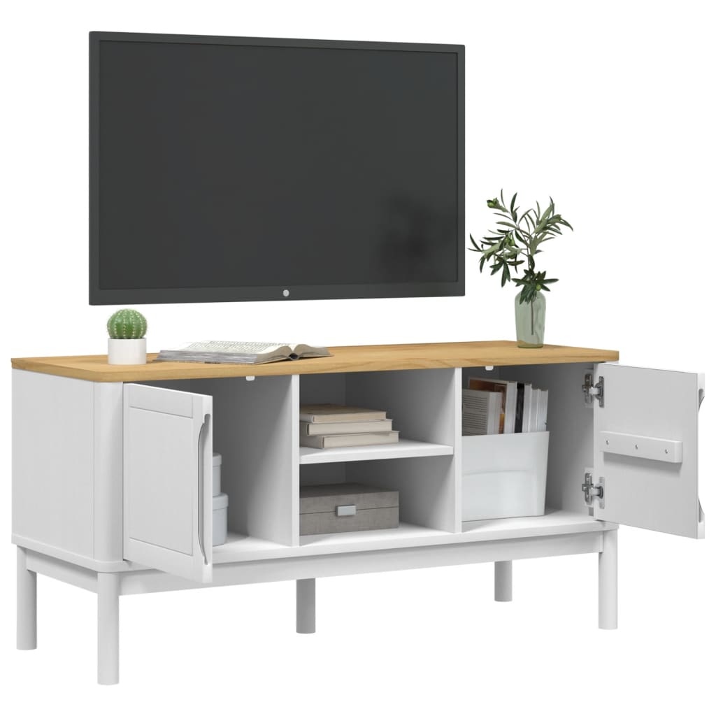 Tv-Meubel Floro 114X43X55 Cm Massief Grenenhout