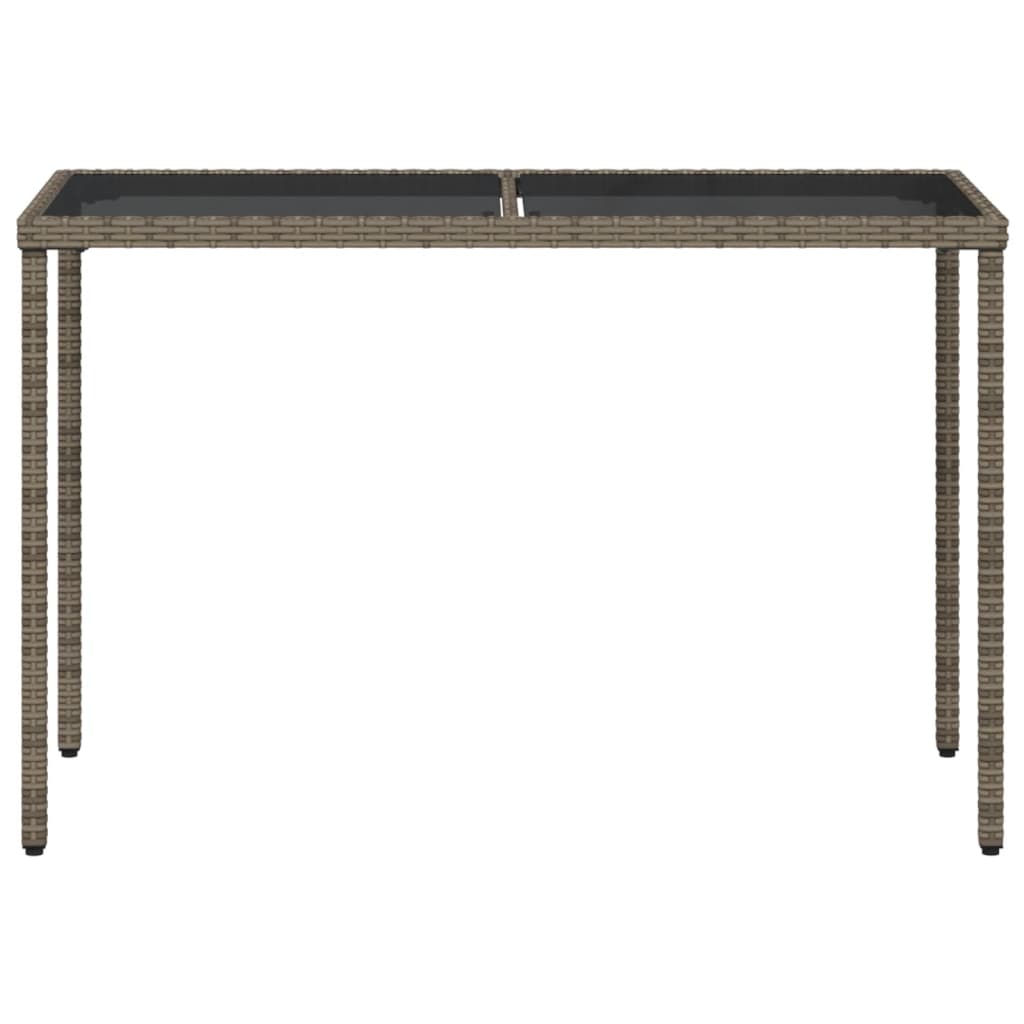 Tuintafel Met Glazen Blad 115X54X74 Cm Poly Rattan