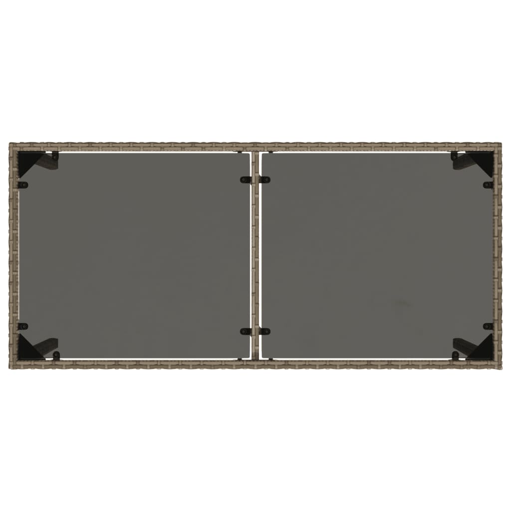 Tuintafel Met Glazen Blad 115X54X74 Cm Poly Rattan