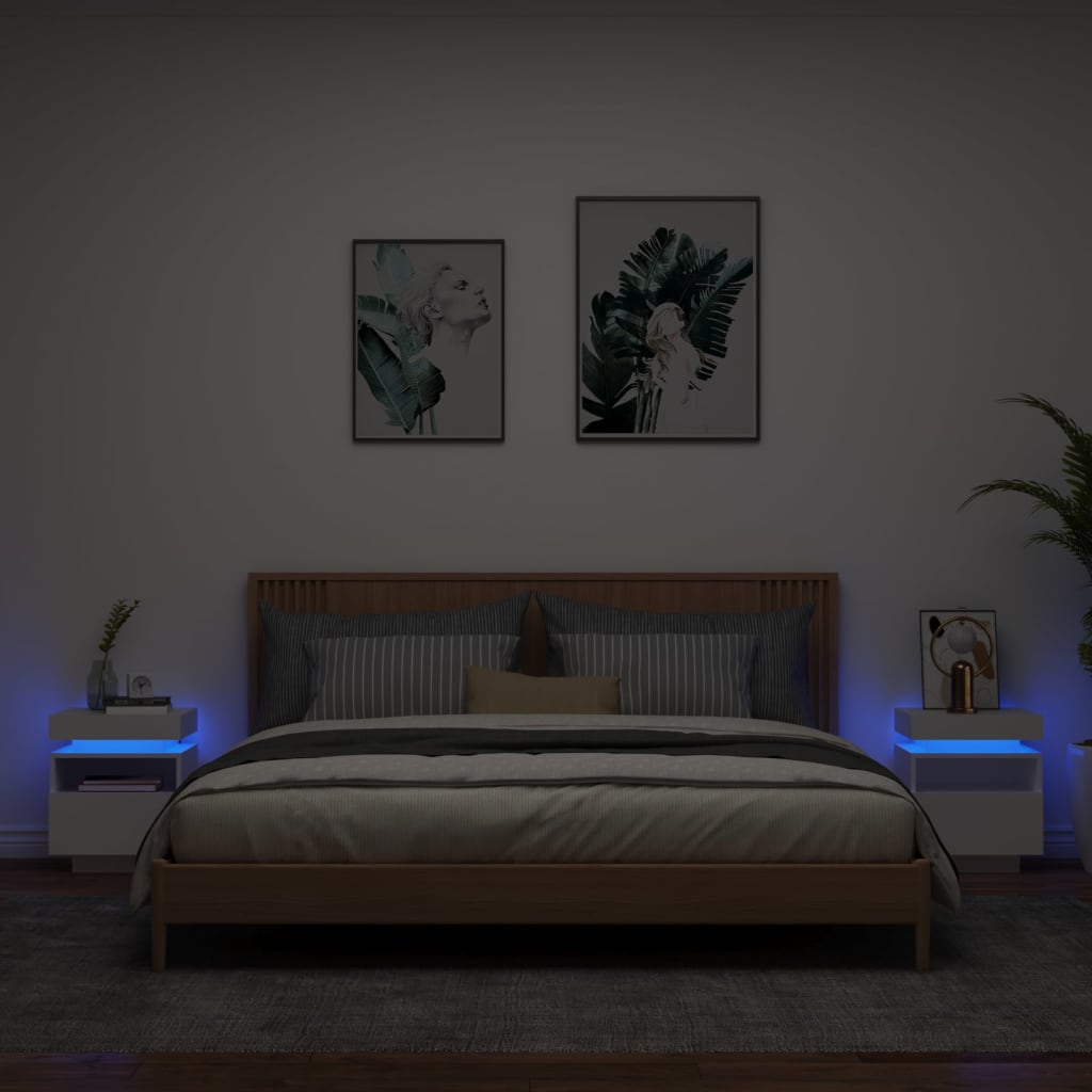 Nachtkastje Met Led-Verlichting 40X39X48,5 Cm Kleurig