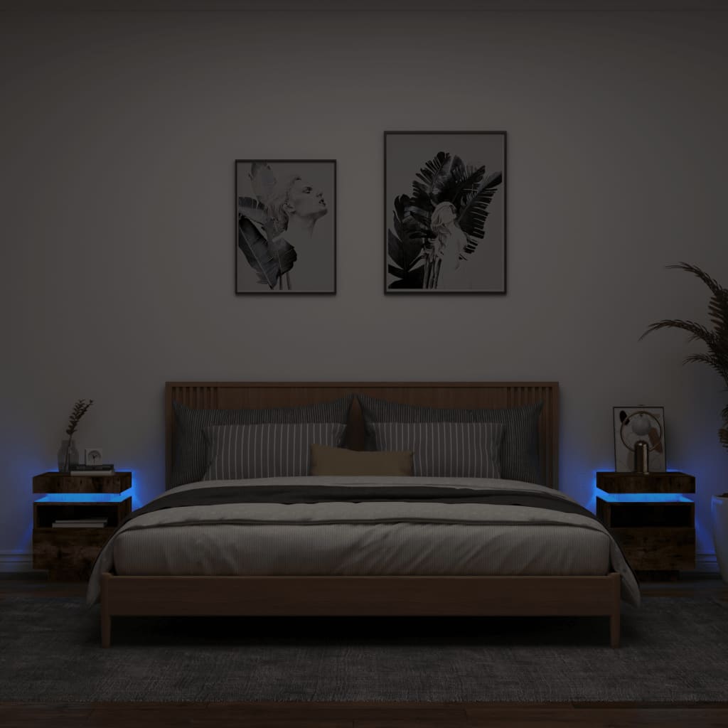 Nachtkastje Met Led-Verlichting 40X39X48,5 Cm Kleurig