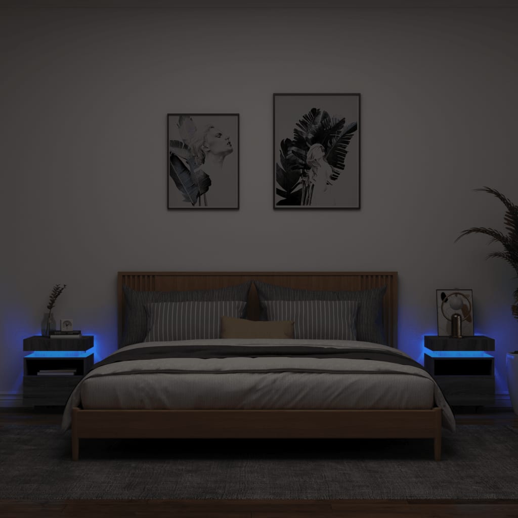 Nachtkastje Met Led-Verlichting 40X39X48,5 Cm Kleurig