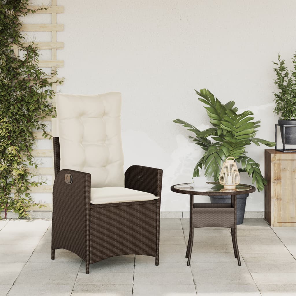 Tuinstoel Verstelbaar Met Kussens Poly Rattan