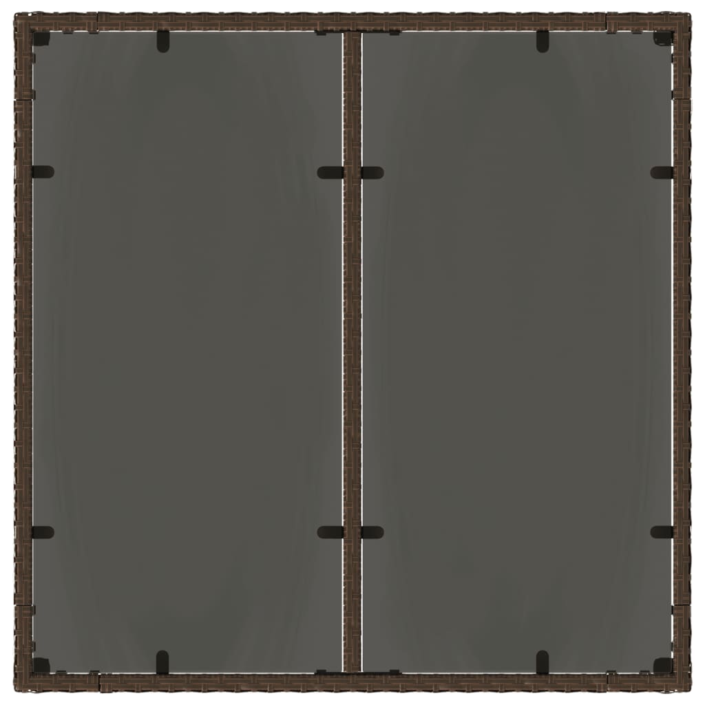 Tuintafel Met Glazen Blad 90X90X75 Cm Poly Rattan