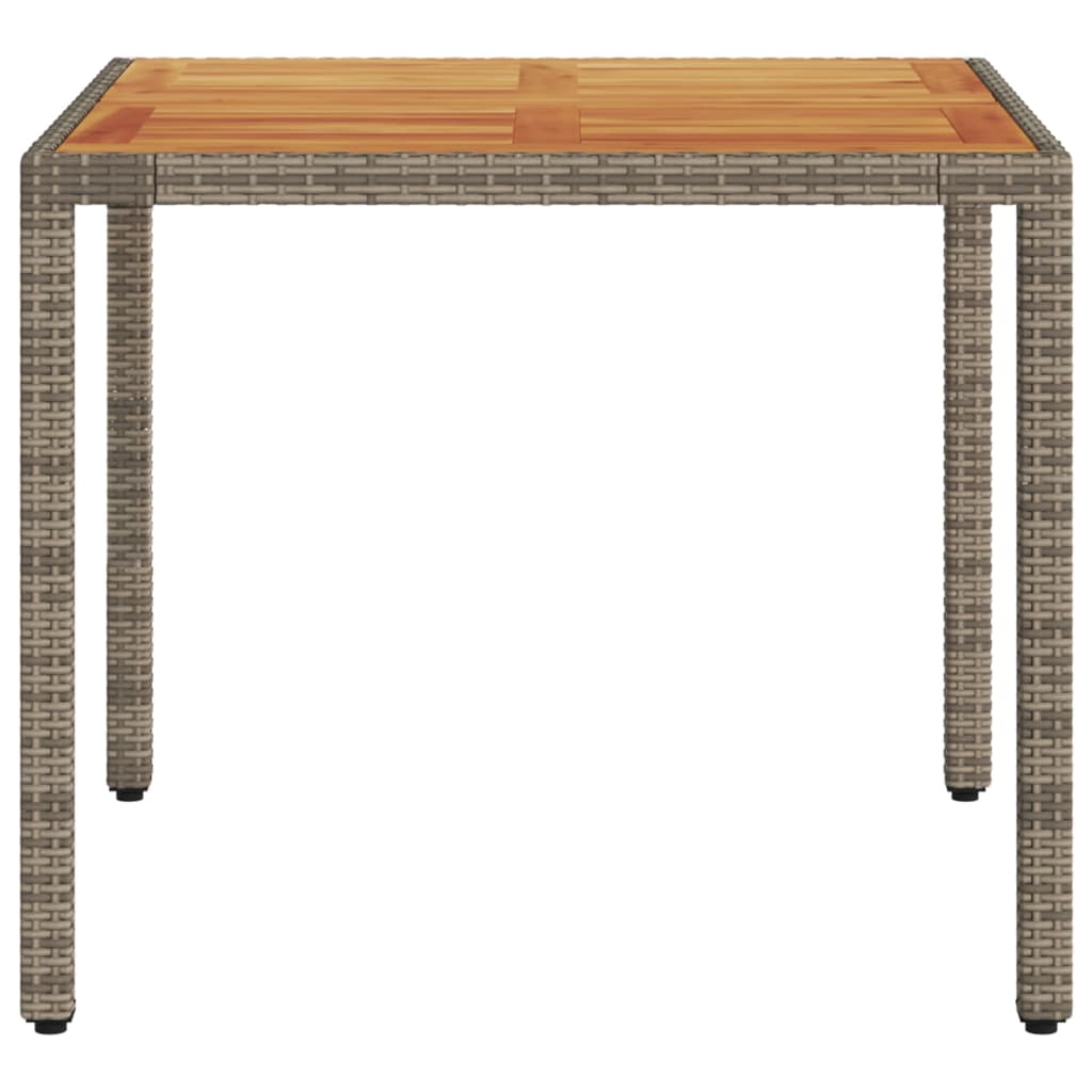 Tuintafel Met Acaciahouten Blad Poly Rattan