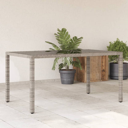 Tuintafel Met Glazen Blad 150X90X75 Cm Poly Rattan