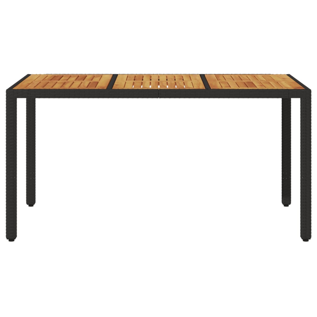 Tuintafel Met Acaciahouten Blad 150X90X75 Cm Poly Rattan