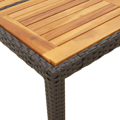 Tuintafel Met Acaciahouten Blad 150X90X75 Cm Poly Rattan