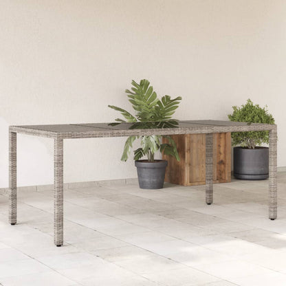 Tuintafel Met Glazen Blad 190X90X75 Cm Poly Rattan