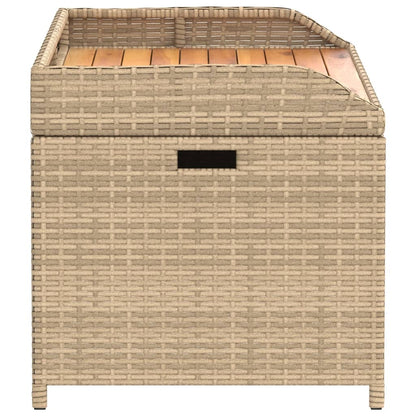 Opbergbankje Poly Rattan Acaciahout