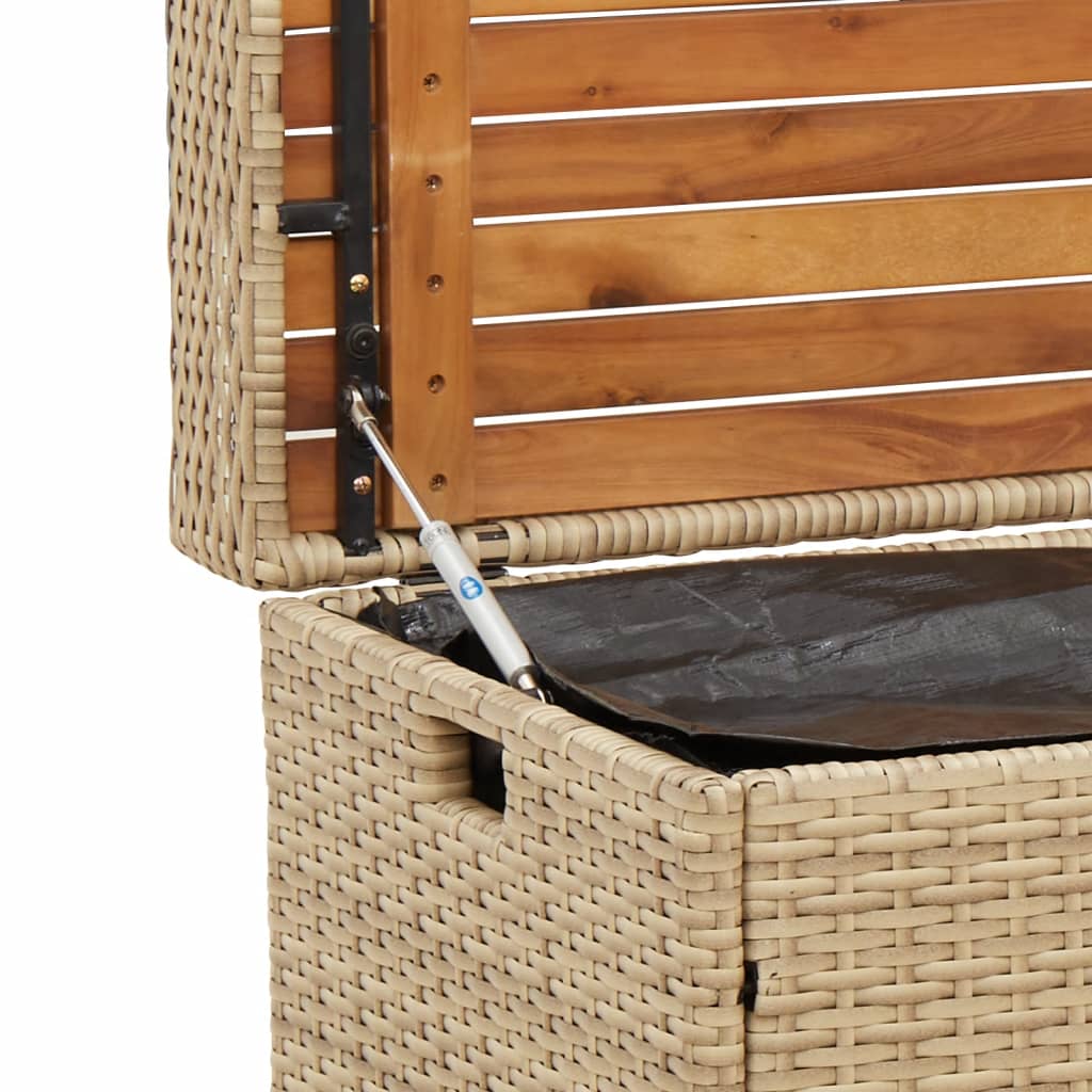 Opbergbankje Poly Rattan Acaciahout