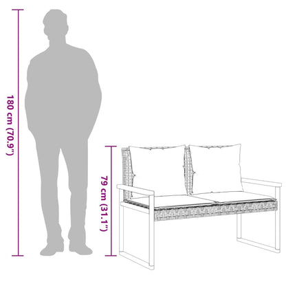 Tuinbank Met Kussen Poly Rattan En Acaciahout