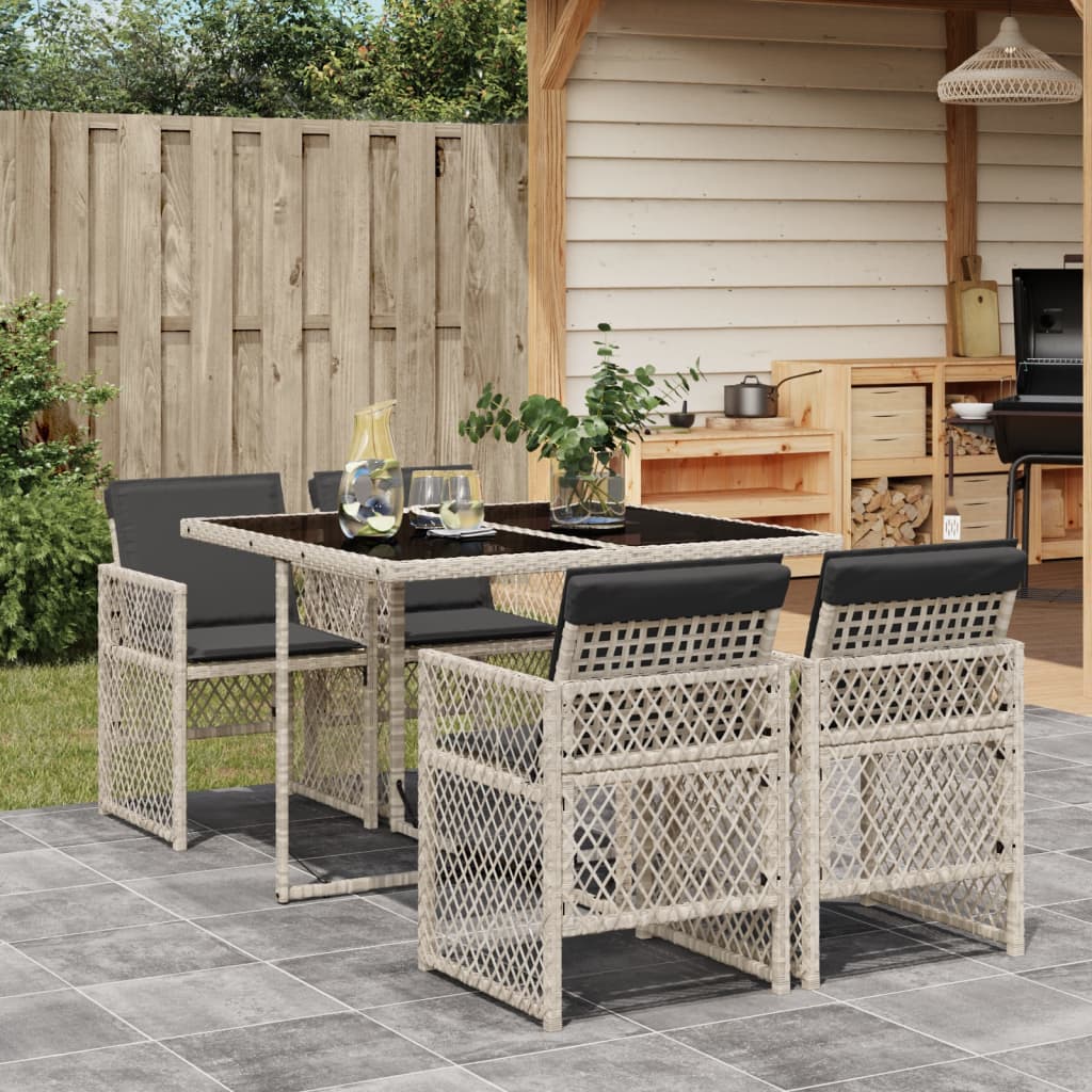 7-Delige Tuinset Met Kussens Poly Rattan