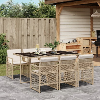 7-Delige Tuinset Met Kussens Poly Rattan